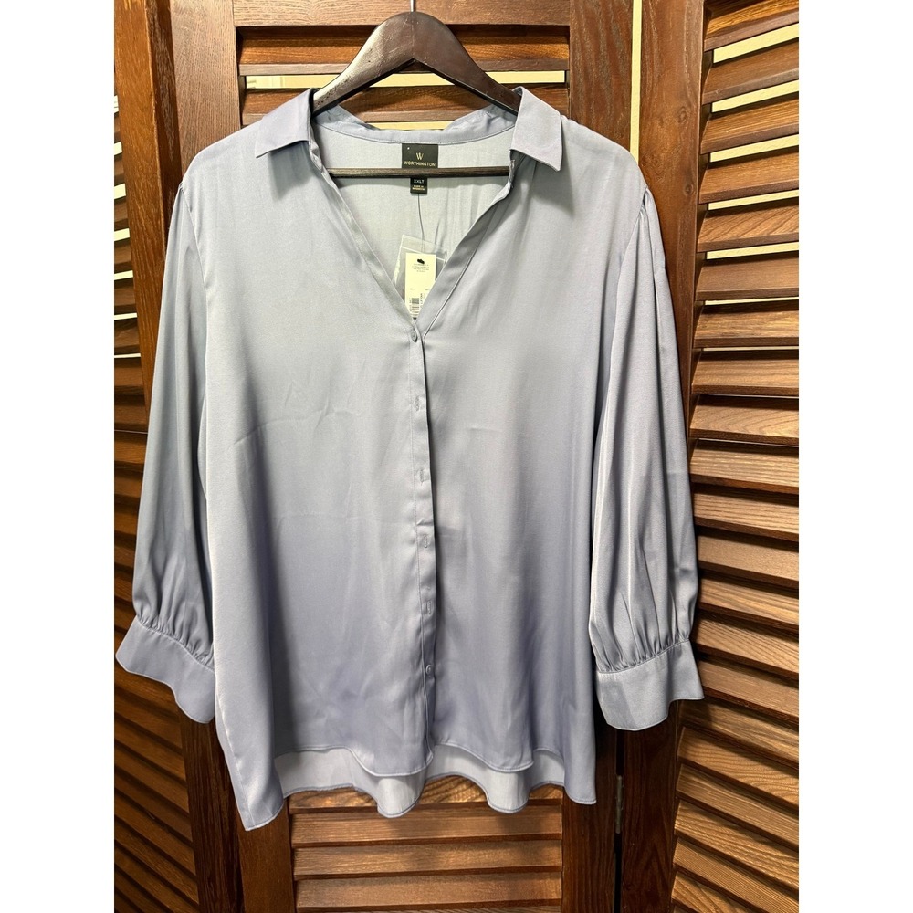 Worthington Men's Violet Granite Button Down Blouse Size 2XLT